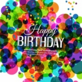 生日快乐缤纷色彩背景矢量